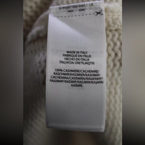 RALPH LAUREN Flag Cashmere Turtleneck Sweater - Cream S Small Purple Label - Picture 7 of 12